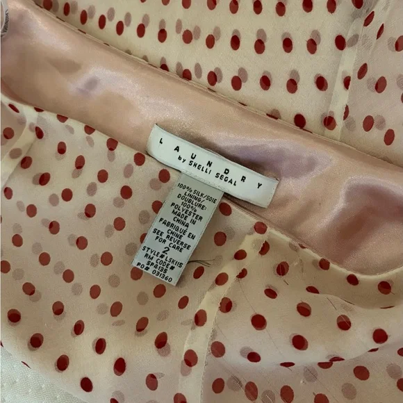 Pink & Red  Asymmetric Polka Dot Skirt - Picture 3 of 5